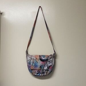 ♡♤Hostpick ♡♤Vintage SMDC Hand painted genuine Leather  CROSSBODY BAG